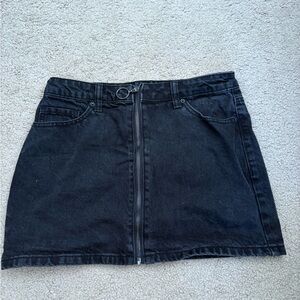 Vanilla Star Charcoal Denim Mini Skirt